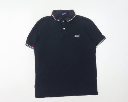 Superdry Men's Blue Medium Polo Shirt Short Sleeve
