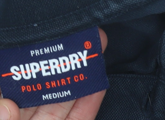 Superdry Men's Blue Medium Polo Shirt Short Sleeve