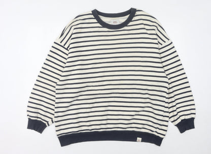 Pacific Republic Women's Black M Pullover Striped Sweatshirt