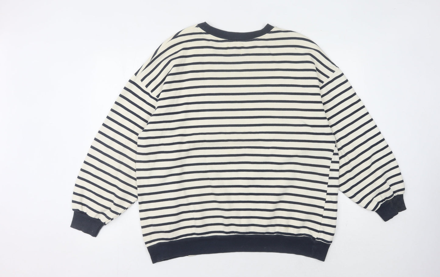 Pacific Republic Women's Black M Pullover Striped Sweatshirt