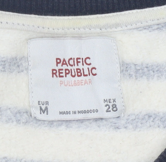 Pacific Republic Women's Black M Pullover Striped Sweatshirt