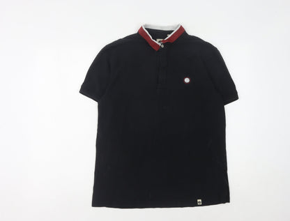 Pretty Green Men's Black Polo Shirt M Short Sleeve