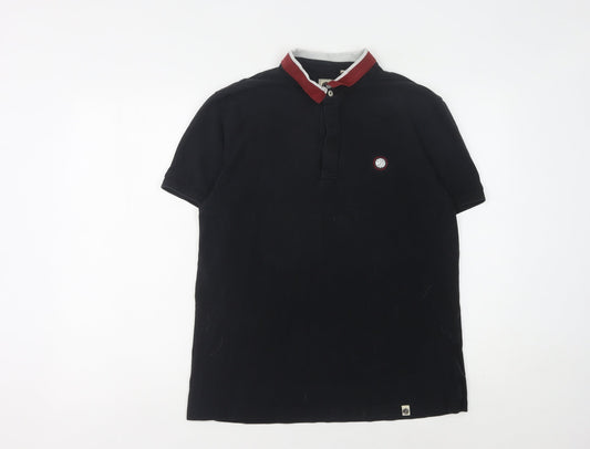 Pretty Green Men's Black Polo Shirt M Short Sleeve