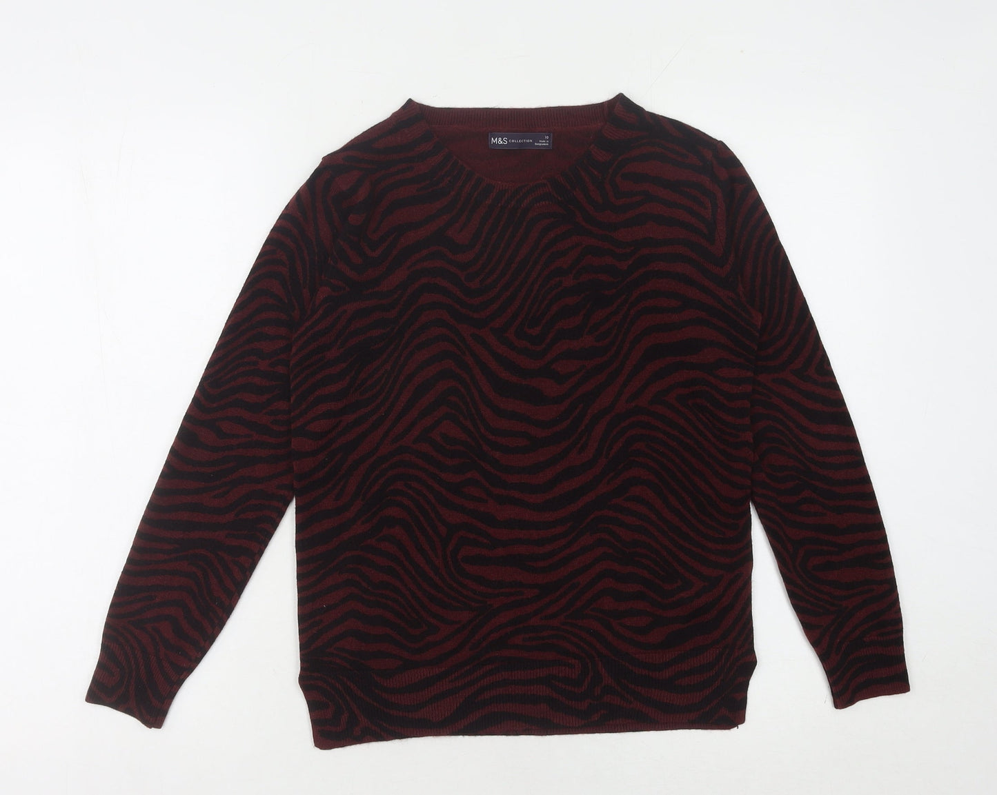 Womens UK Size 10 Marks and Spencer Burgundy Jumper Jumper