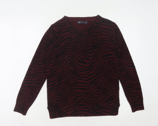 Womens UK Size 10 Marks and Spencer Burgundy Jumper Jumper