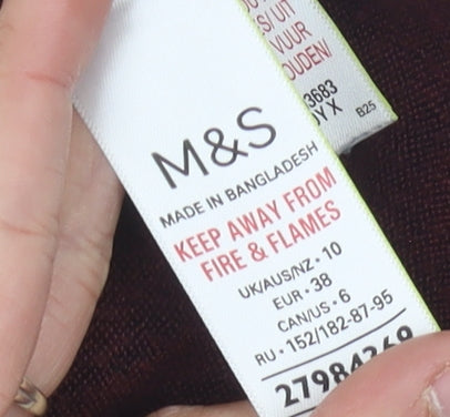 Womens UK Size 10 Marks and Spencer Burgundy Jumper Jumper