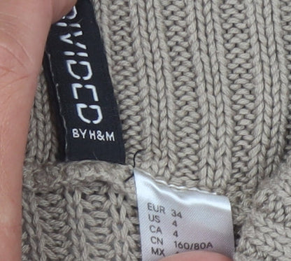 Womens UK Size 6 H&M Beige Pullover Jumper