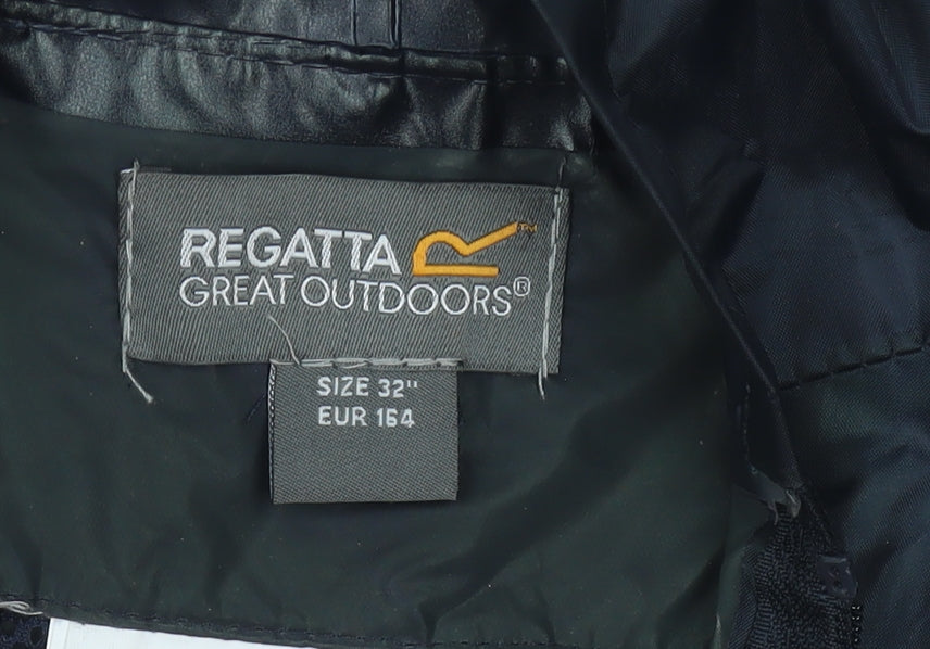 Regatta Boys Blue Hooded Rain Coat, Size 12, Lightweight