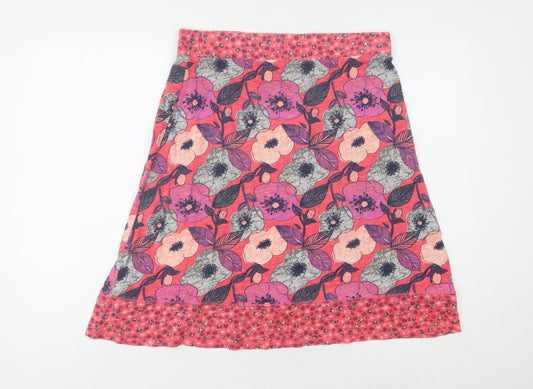 Mantaray Faithful and True Women's Pink Floral A-Line Skirt, Size 12