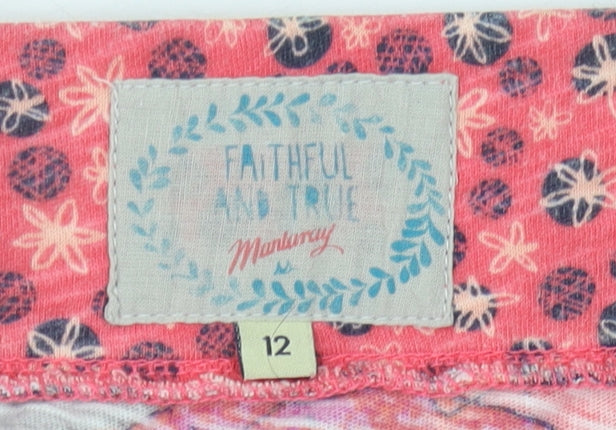 Mantaray Faithful and True Women's Pink Floral A-Line Skirt, Size 12