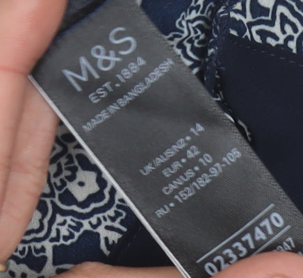 Womens UK Size 14 Marks and Spencer Blue Basic Blouse