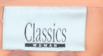 Classics Woman Orange Collared Blouse - Size 16, Short Sleeve