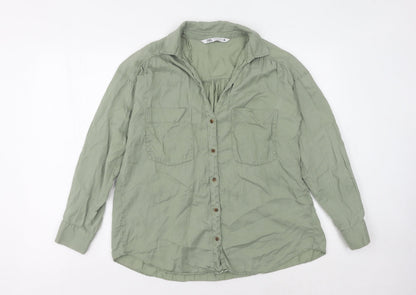 Womens UK Size 6 Zara Green  Button-Up