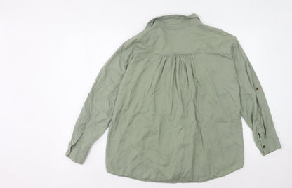 Womens UK Size 6 Zara Green  Button-Up