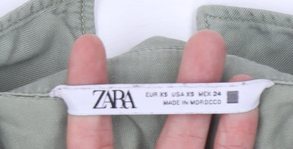Womens UK Size 6 Zara Green  Button-Up