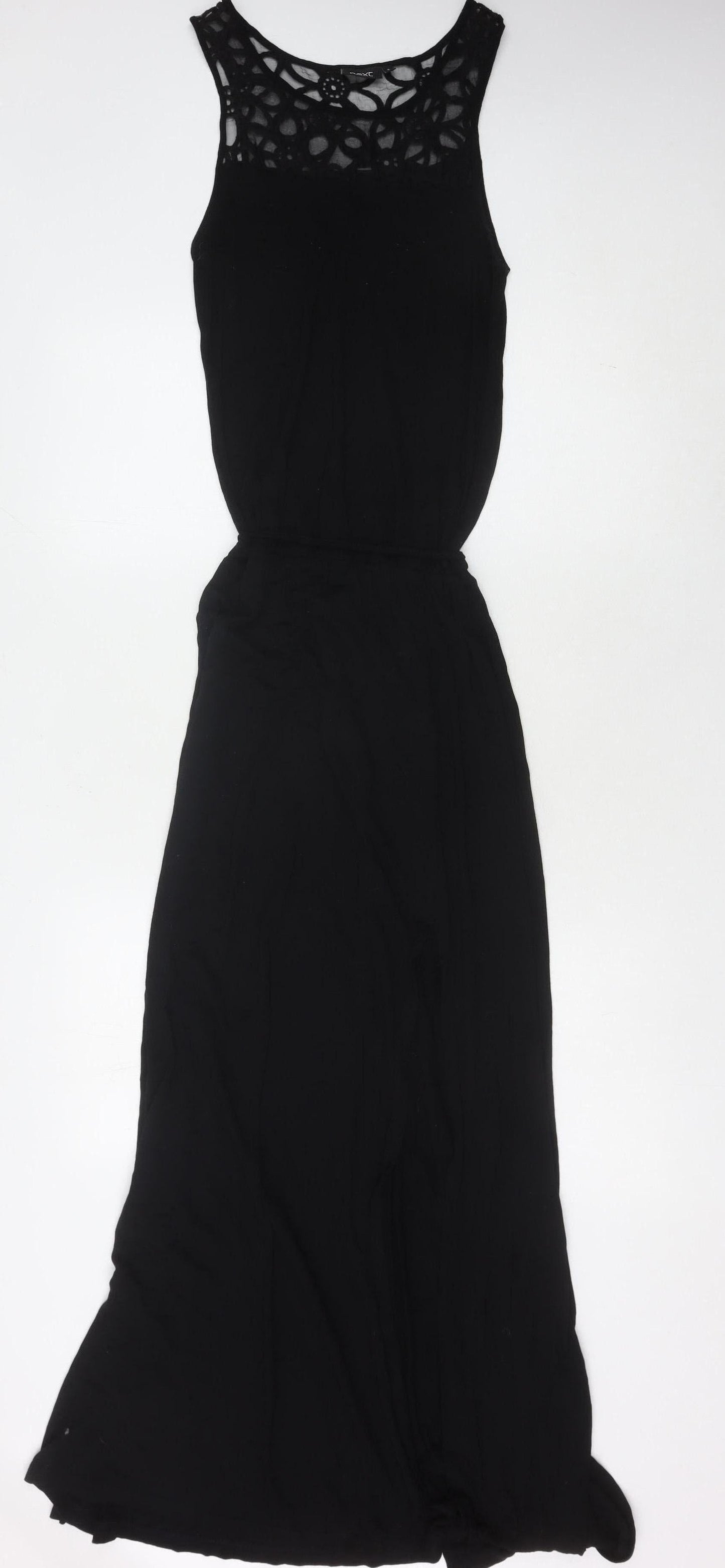 Next Women's Black Sleeveless Maxi Dress Size 8