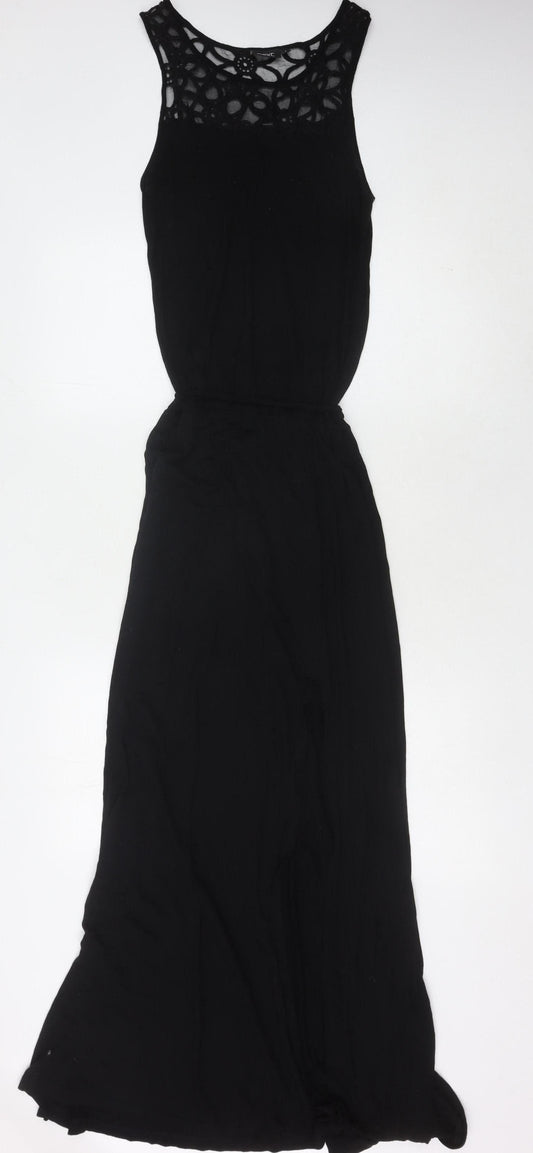 Next Women's Black Sleeveless Maxi Dress Size 8