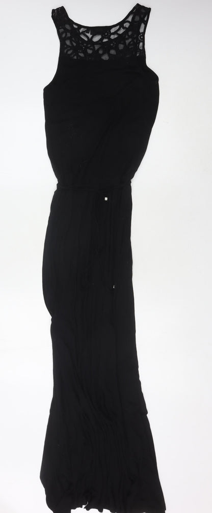 Next Women's Black Sleeveless Maxi Dress Size 8