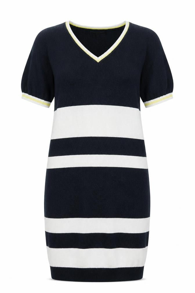 Next Women's Black and White Striped Dress, Size 10