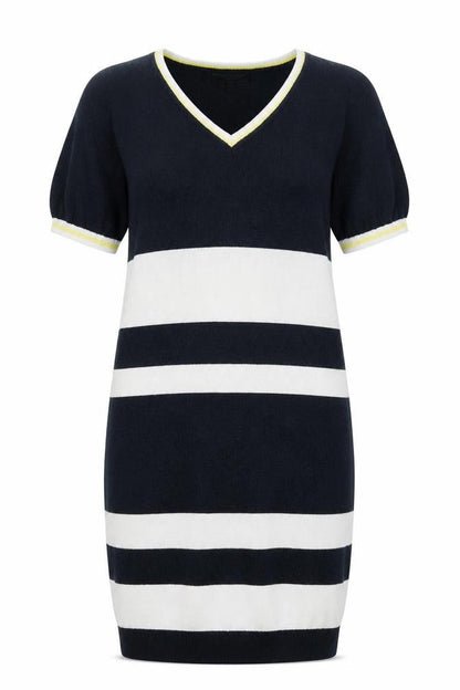 Next Women's Black and White Striped Dress, Size 10