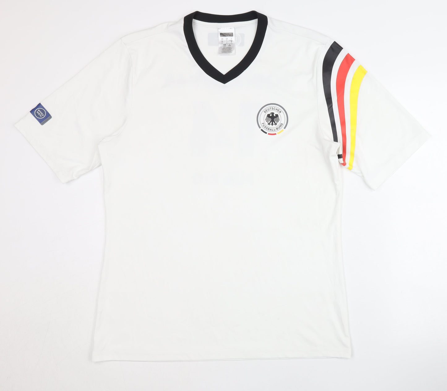 White Adult Large DFB Football Shirt - Home Kit, Short Sleeves