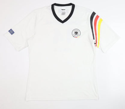 White Adult Large DFB Football Shirt - Home Kit, Short Sleeves