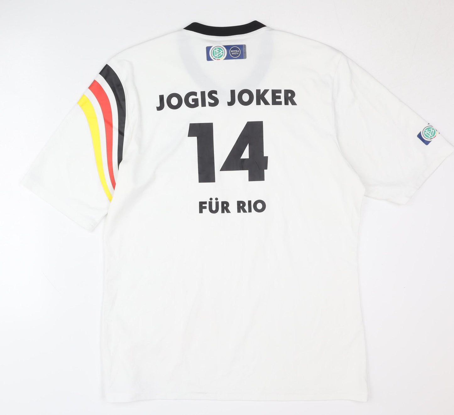 White Adult Large DFB Football Shirt - Home Kit, Short Sleeves