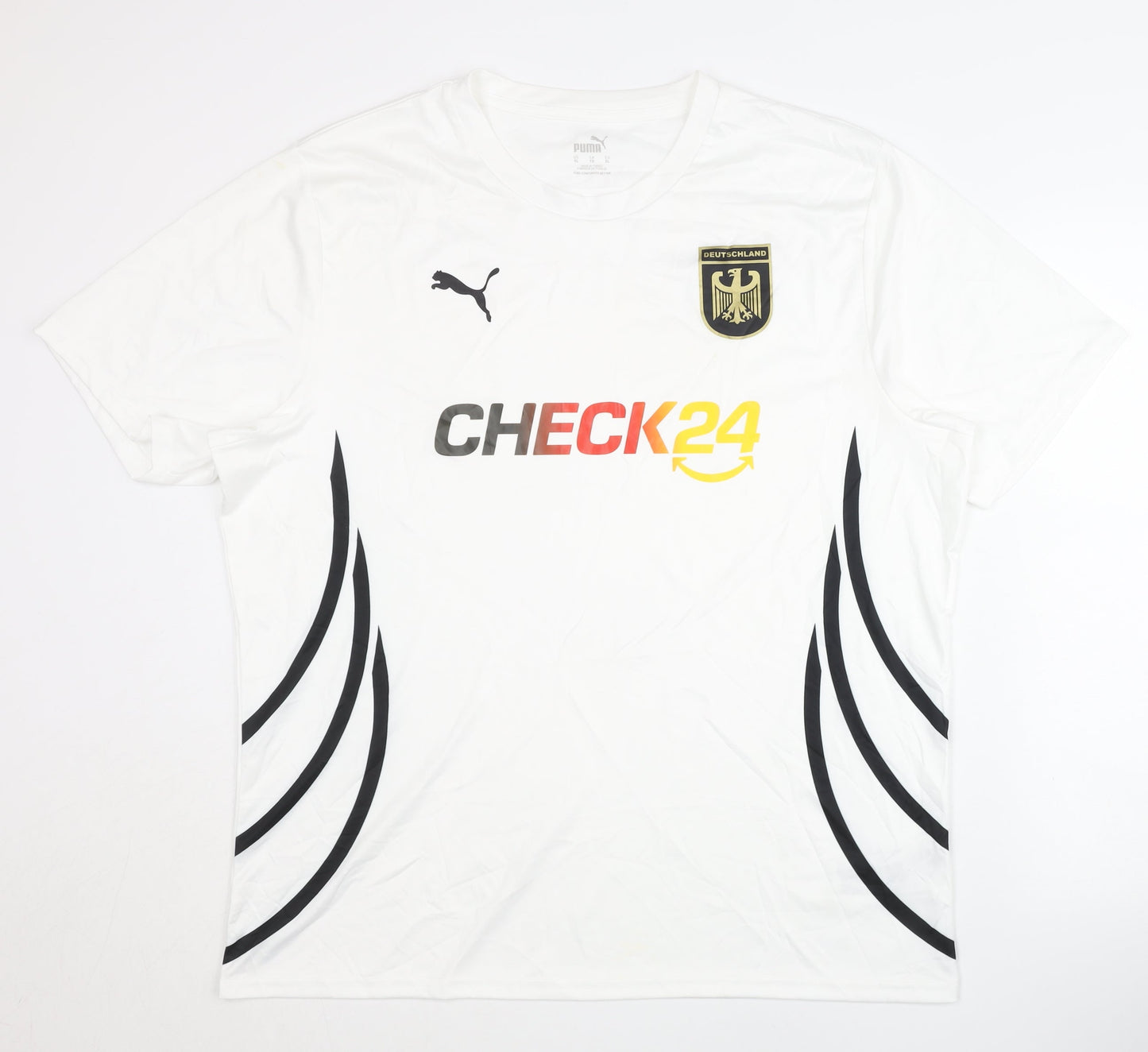 Puma XL Deutschland Football Shirt, White, Adults Home Kit