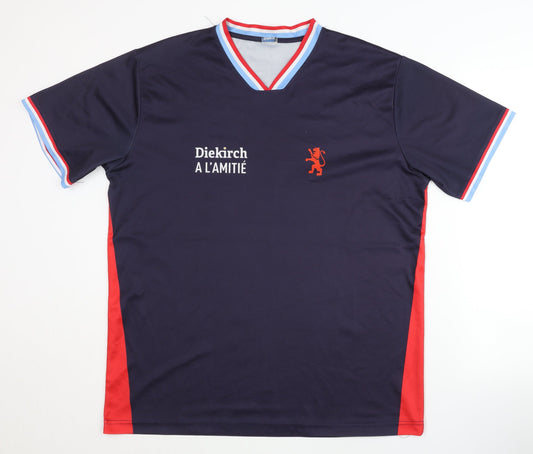Diekirch Men's Blue XXL Football Shirt 22 Short Sleeves