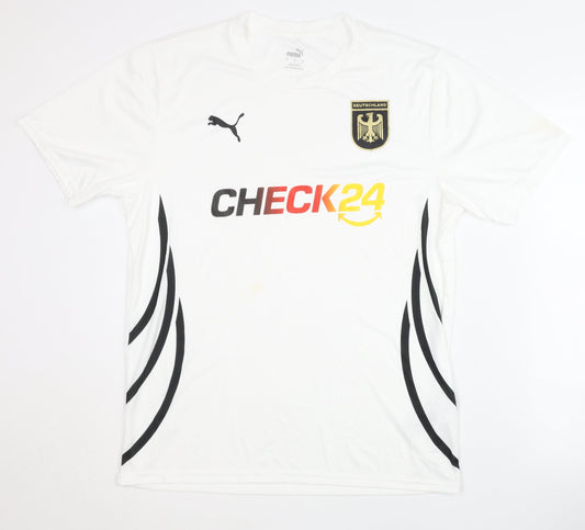 Puma Adult White Deutschland Football Shirt L Short Sleeves