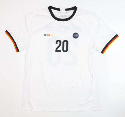 Nivea Men's Deutschland Signed Home Shirt, M, White, Short Sleeves