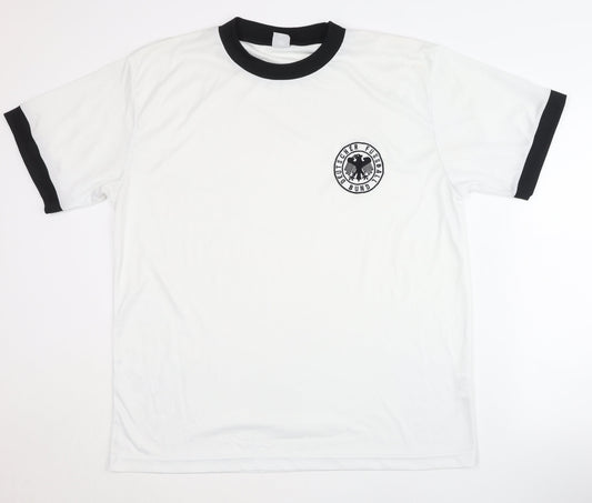 DFB Adult White Football Shirt XL, Short Sleeves