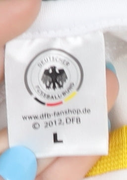 DFB Football Shirt L White Short Sleeves Adult