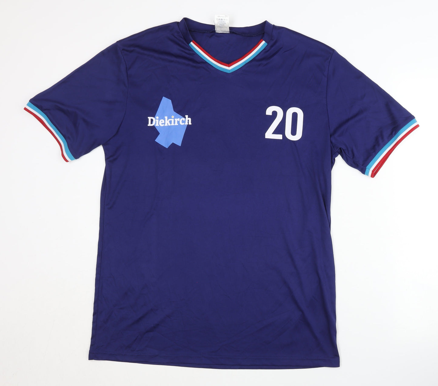 Diekirch Men's Blue Football Shirt L Short Sleeves