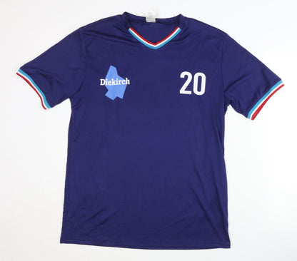 Diekirch Men's Blue Football Shirt L Short Sleeves