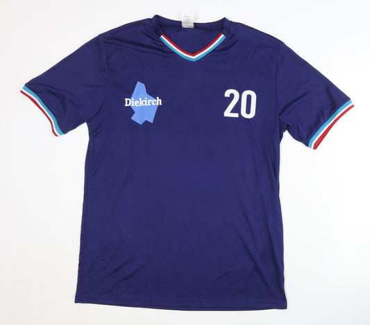 Diekirch Men's Blue Football Shirt L Short Sleeves