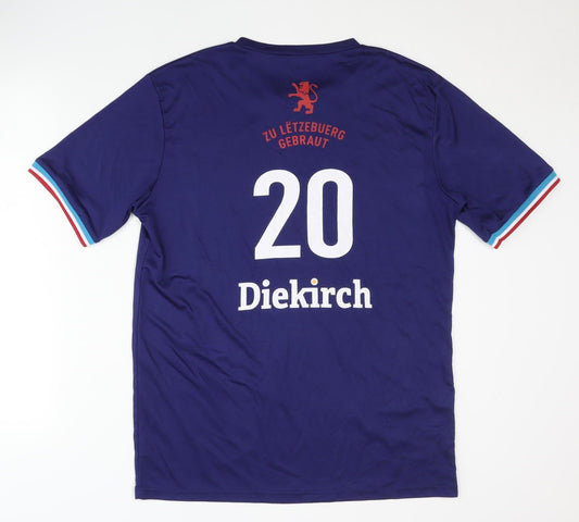 Diekirch Men's Blue Football Shirt L Short Sleeves