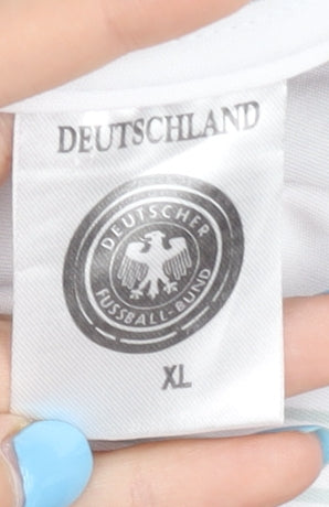 Germany Home Shirt XL White Short Sleeves Number 13 Müller