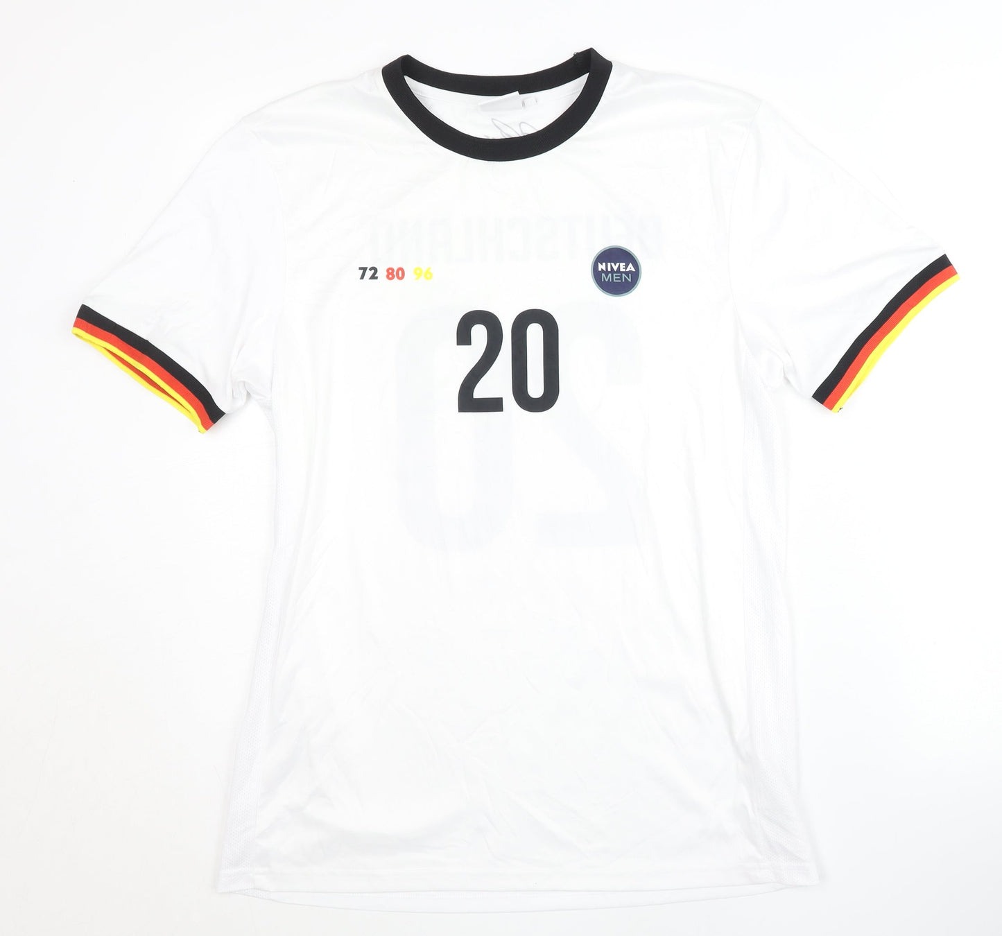 Nivea Men Germany Home Shirt Signed, White, Adult S, Short Sleeves