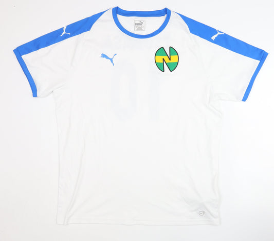 Puma XL White Tsubasa Football Shirt for Adults