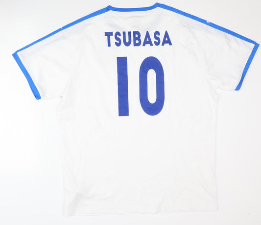 Puma XL White Tsubasa Football Shirt for Adults