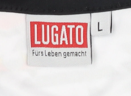 Adults Deutschland White Home Shirt Size L Short Sleeves