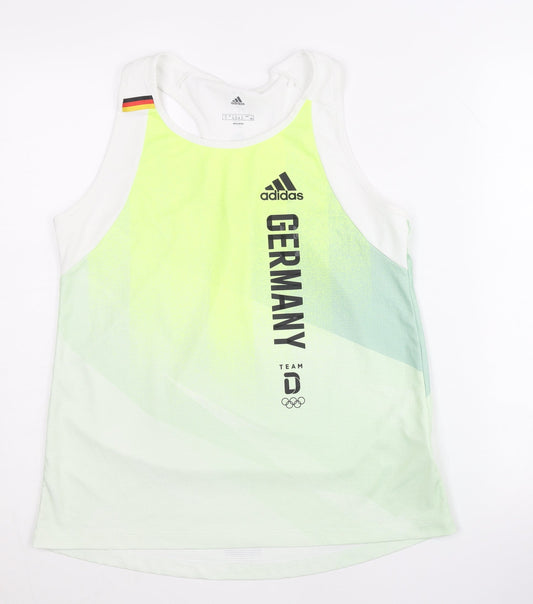 Adidas Unisex Adults White Tank Top Size 16