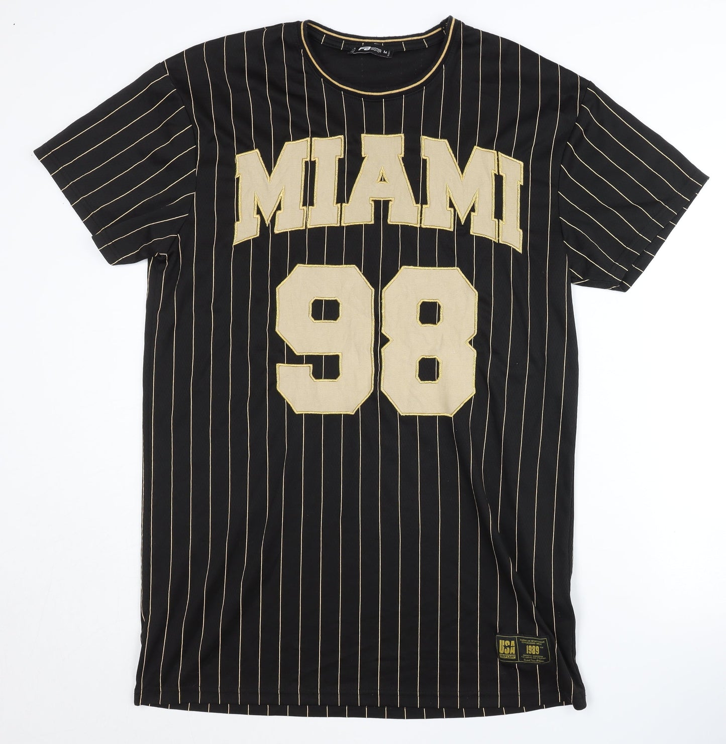 FB Sister Men's M Black Striped Jersey T-Shirt