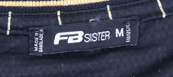 FB Sister Men's M Black Striped Jersey T-Shirt