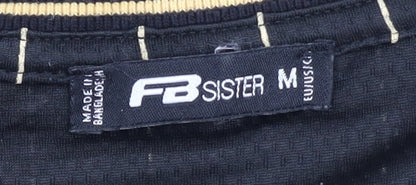 FB Sister Men's M Black Striped Jersey T-Shirt