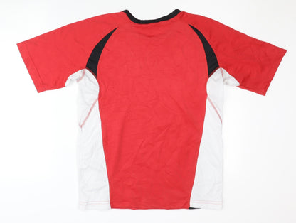 SHAMP Men's Red Short Sleeve Gym T-Shirt, Size S