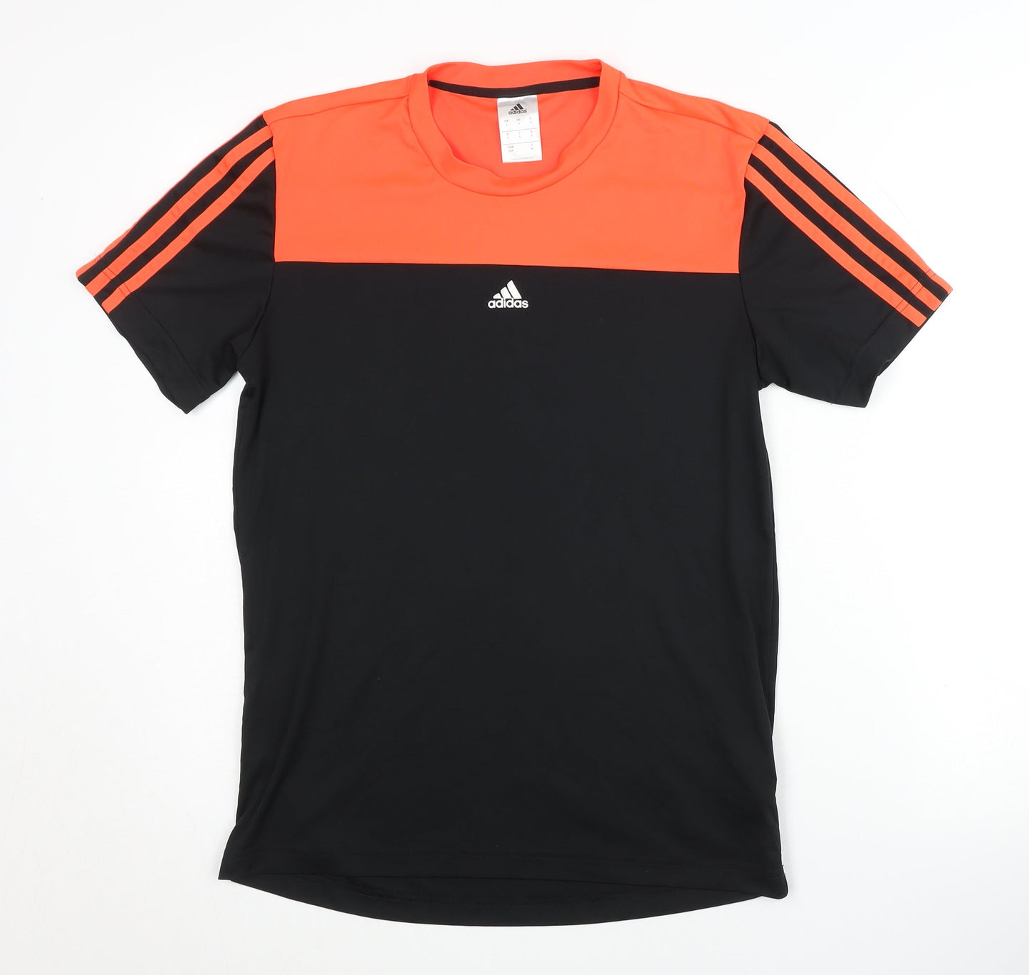 Adidas Men's Black Orange Colourblock T-Shirt S