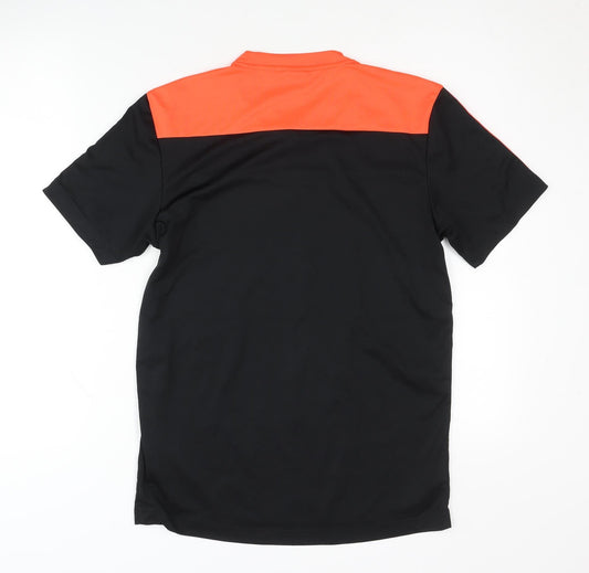 Adidas Men's Black Orange Colourblock T-Shirt S