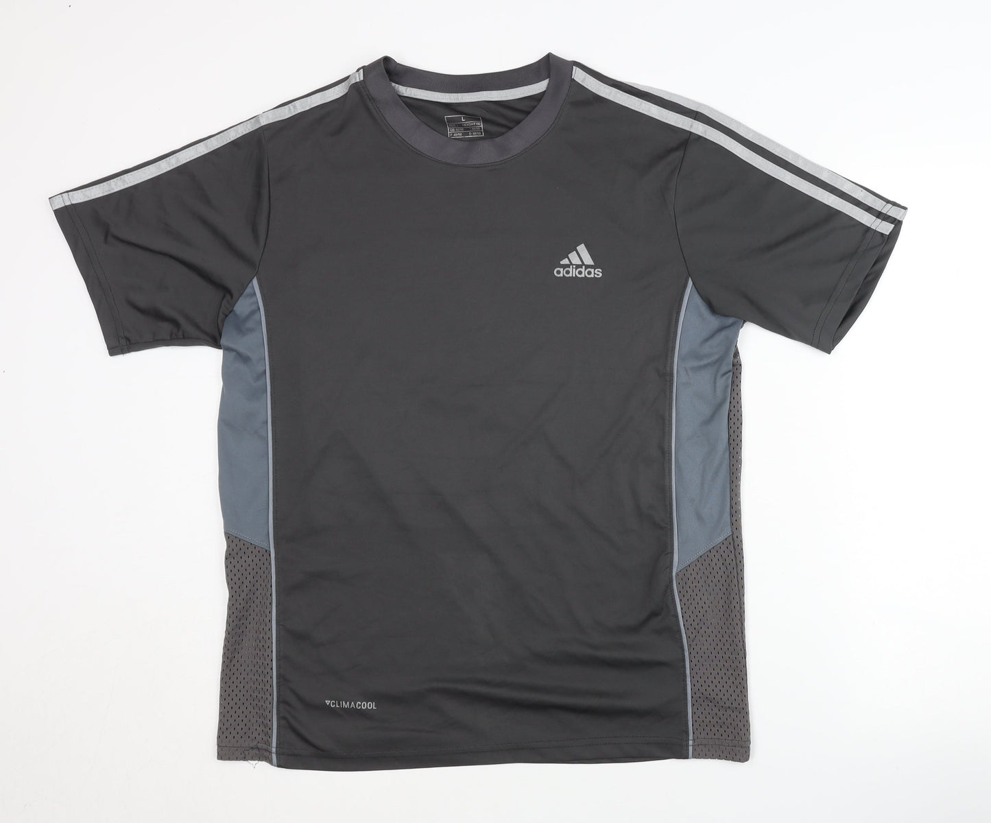 Adidas Men's Grey T-Shirt Size L Sports Activewear